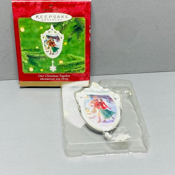 Our Christmas Together Hallmark Ornament 2000 Victorian Era Skaters - Picture 2 of 11